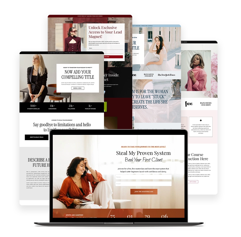 Kajabi Modern, Minimalist, Clean Templates