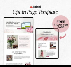 Pink Aesthetic Kajabi Opt-in page