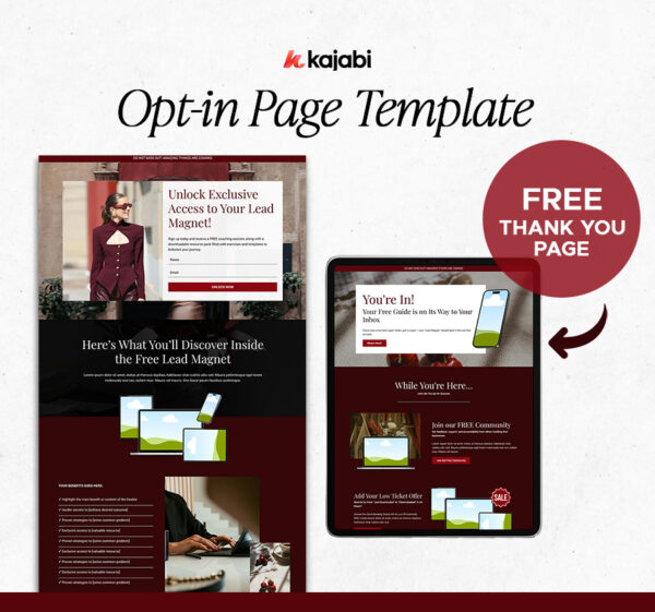 Kajabi Opt-in Template Page